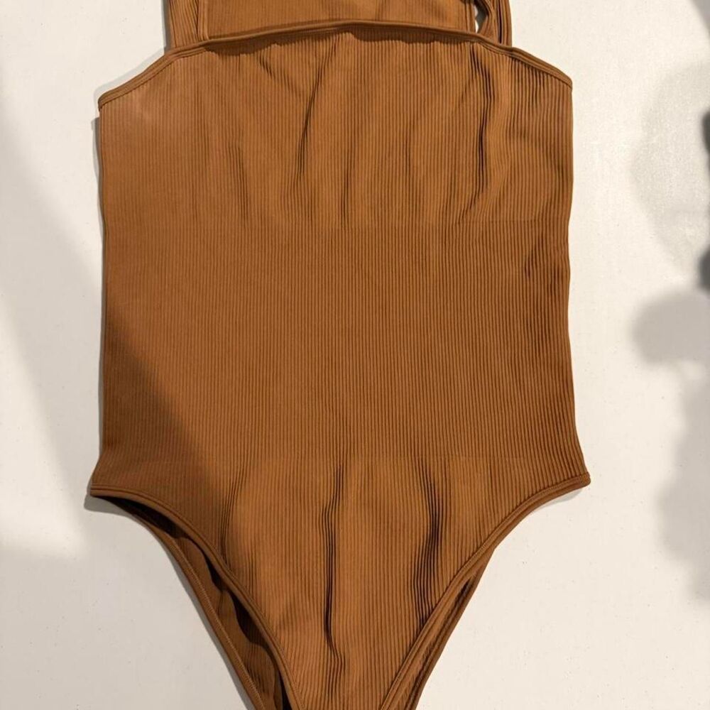 Oqq Women's Brown and Tan Bodysuit